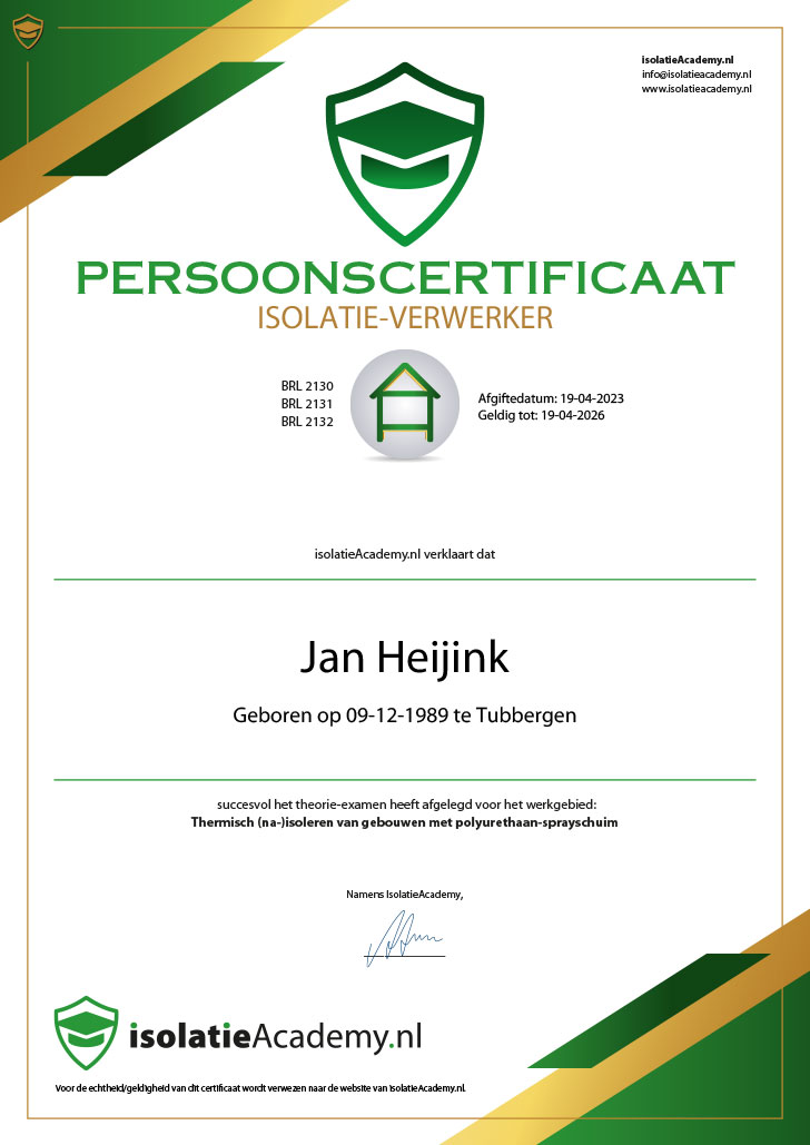 Certificering | ETS Isolatie BV Certificering | ETS Isolatie BV