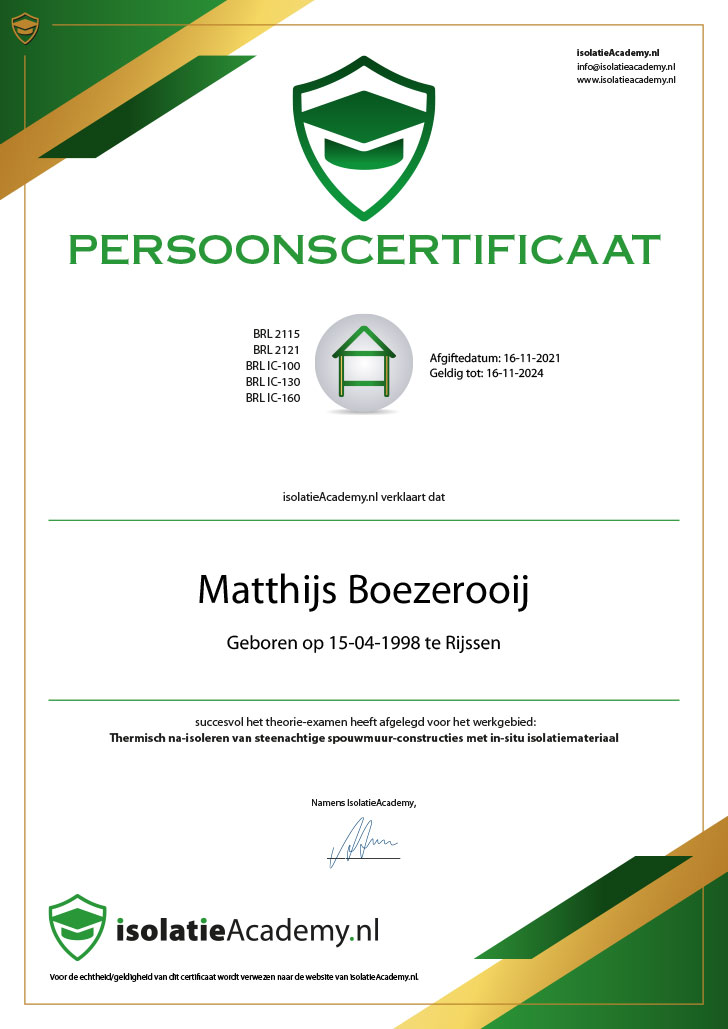 Certificering | ETS Isolatie BV Certificering | ETS Isolatie BV
